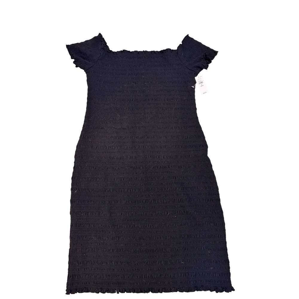 GAP Smocked Mini Dress Bundle Medium Petite Black & Olive Green Off Shoulder NWT - Picture 2 of 11